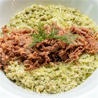 Зеленая гречка с рваной говядиной 2438