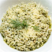 Зеленая гречка с песто и сыром 2471